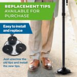 HONEYBULL Walking Cane for Men & Women - Foldable, Adjustable, Collapsible, Free Standing Cane, Pivot Tip, Heavy Duty | Walking Sticks, Folding Canes for Seniors & Adults (Black, Pivot Cane) - Image 7