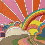 70's Psychedelic Puzzle, Rainbow & Sunset Trippy Puzzle, Psychedelic Sunset Digital Art Download,Jigsaw Puzzle 1000 Puzzle Pieces, Puzzle Enthusiasts