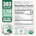 biophix Organic Spirulina Powder, 2.2 Lbs 100% Pure Spirulina Blue Green Algae Powder, Vegan, Non GMO, Non-Irradiated, USDA Certified, Best Protein Superfood - Image 4