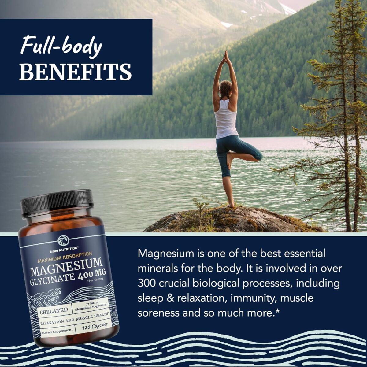 Magnesium Glycinate 400mg | High Absorption Formula for Sleep, Calm, Muscle Relaxation, Heart, Bone & Nerve Support for Women & Men | Chelated Magnesium Glycinate Supplement | 120 Ct (2 Month Supply) - Image 5