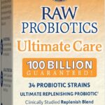 Raw Probiotics - 100 Billion CFU, Shelf Stable, 30 Capsules - For Men and Women, Digestive Enzymes, Clinically Studied Strains - by Garden of Life