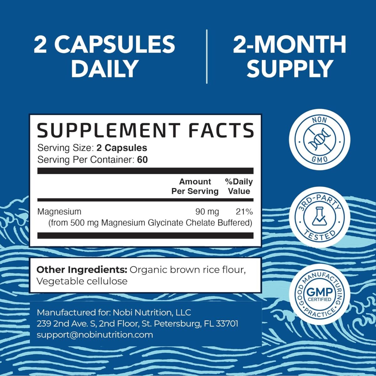 Magnesium Glycinate 500mg | Chelated for High Absorption | Muscle Relaxation, Bones, Heart, Nerve, Sleep & Calm Support for Women & Men | Magnesium Chelate Supplement & Bisglycinate Complex | 120ct - Image 6