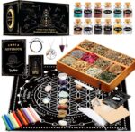 Witchcraft Supplies Kit, 80Pack Witch Starter Kit Wiccan Supplies and Tools Witchy Gifts for Beginners, Spell Candles, Chakra Healing Crystals and Dried Herbs for Zodiac and Lunar Magick