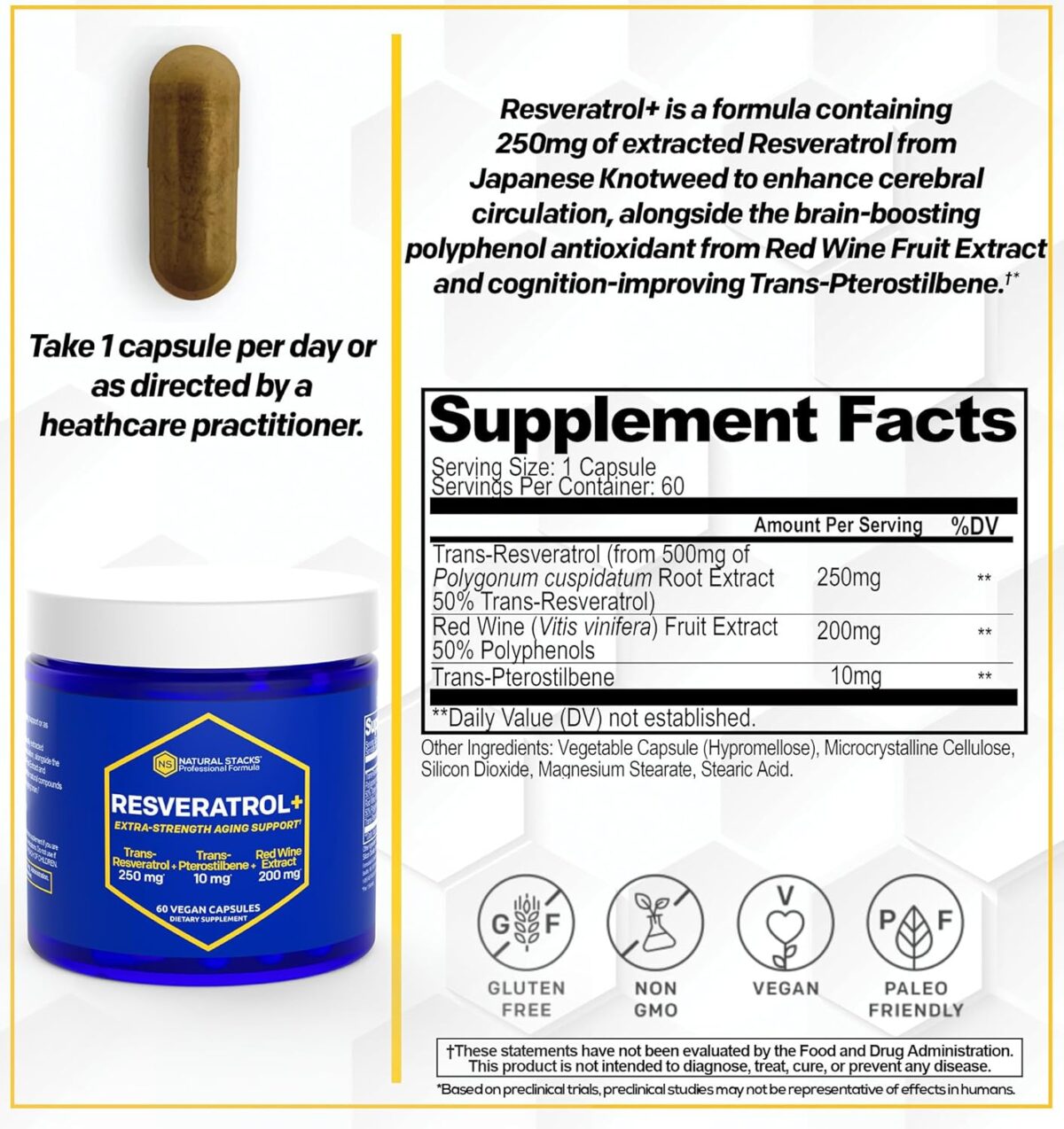 NATURAL STACKS NeuroLife & Resveratrol Supplement Bundle - Supports Longevity & Brain Aging* - 120 Capsules - Image 5