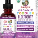 MaryRuth Organics Toddler Elderberry Syrup, USDA Organic Elderberry, Sugar Free Kids Immune Support Supplement for Ages 1-3 Years, Clean Label Project Verified®, Vegan, Non-GMO, Gluten Free, 1 Fl Oz