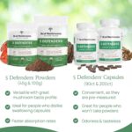 Real Mushrooms 5 Defenders Capsules - Organic Mushroom Extract w/Chaga, Shiitake, Maitake, Turkey Tail, Reishi Supplement for Focus, Immune Support Vegan, Non-GMO, 90 Caps - Image 6