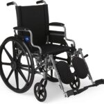 Medline Lightweight Wheelchair for Adults With Swing-Back, Desk-Length Arms, Elevating Leg Rests; 18W" x 16"D Seat