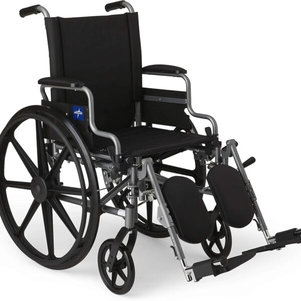 Medline Lightweight Wheelchair for Adults With Swing-Back, Desk-Length Arms, Elevating Leg Rests; 18W" x 16"D Seat