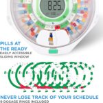 Live Fine 28-Day Automatic Pill Dispenser Clear Lid with Upgraded LCD Display and Key Lock, Sound & Light for Prescriptions, Medication, Vitamins, Supplements & More - Image 4
