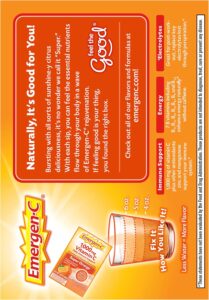 Emergen-C 1000mg Vitamin C Powder for Daily Immune Support Caffeine Free Vitamin C Supplements with Zinc and Manganese, B Vitamins and Electrolytes, Super Orange Flavor -60 Count(Pack of 1) - Image 9