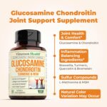 Glucosamine Chondroitin MSM and Turmeric Supplement - Joint Support Supplement for Women & Men with Boswellia & Glucosamine Sulfate 1500 mg. Used for Cartilage & Joint Health & Flexibility 90 Capsules - Image 5