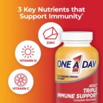 One A Day Adult Triple Immune Support* Complete Multivitamin, Supplement with Vitamins C, Vitamin D, & Zinc, 100 Count - Image 3