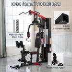 Fitvids Home Gym, Workout Equipment with Leg Press, Exercise Equipment for Home with Pulley System, Home Gym Equipment for Full Body Strength Training, Preacher Curl and Leg - Image 3