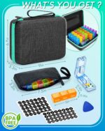 Monthly Pill Organizer 3 Times a Day, with Portable Hard Shell, Pill Cutter, 31-Day Box, Plastic Opening Pick, Monthly & Weekly Stickers, Convenient Medication Management (3 Times a Day) - Image 7