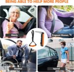 Car Door Handle for Elderly - 2025 New 4 in 1 Car Handle Assist, 2 Pack Auto Cane Portable Vehicle Support Handle Door Assist Bar, Max Load 500 Lbs, Anti-Slip Design (Orange-Car Handle +Strap) - Image 9