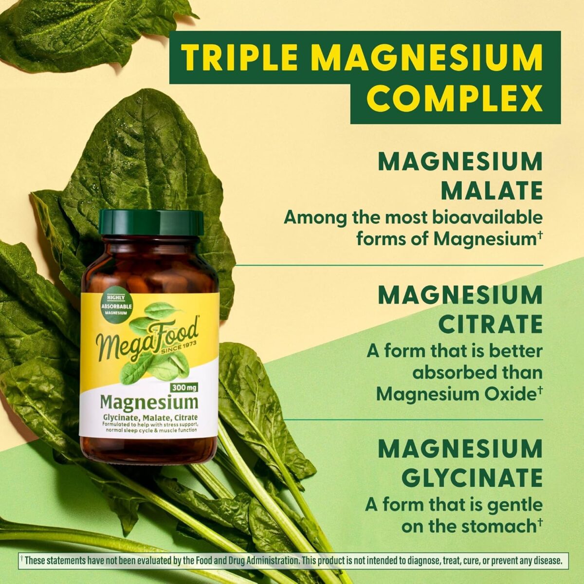 MegaFood Magnesium 300 mg - Highly absorbable Blend of Magnesium Glycinate, Citrate & Malate to Help Support Heart, Nerve Health and Relaxation - 60 Capsules (30 Servings) - Image 5