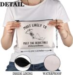PWHAOO Chronic Illness Inspired Gift Invisible Illness Spoonie Makeup Bag Warrior Cosmetic Bag Insurance Deductible Sarcasm Gift (Invisible Illness Spoonie M) - Image 2