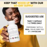 Lifted Naturals Mood Boosting Probiotic 30 Billion CFU - Mood Support Supplement, Prebiotics and Probiotics for Women & Men, Acidophilus Lactobacillus Probiotic, Shelf Stable & Non-GMO, 60 Capsules - Image 5