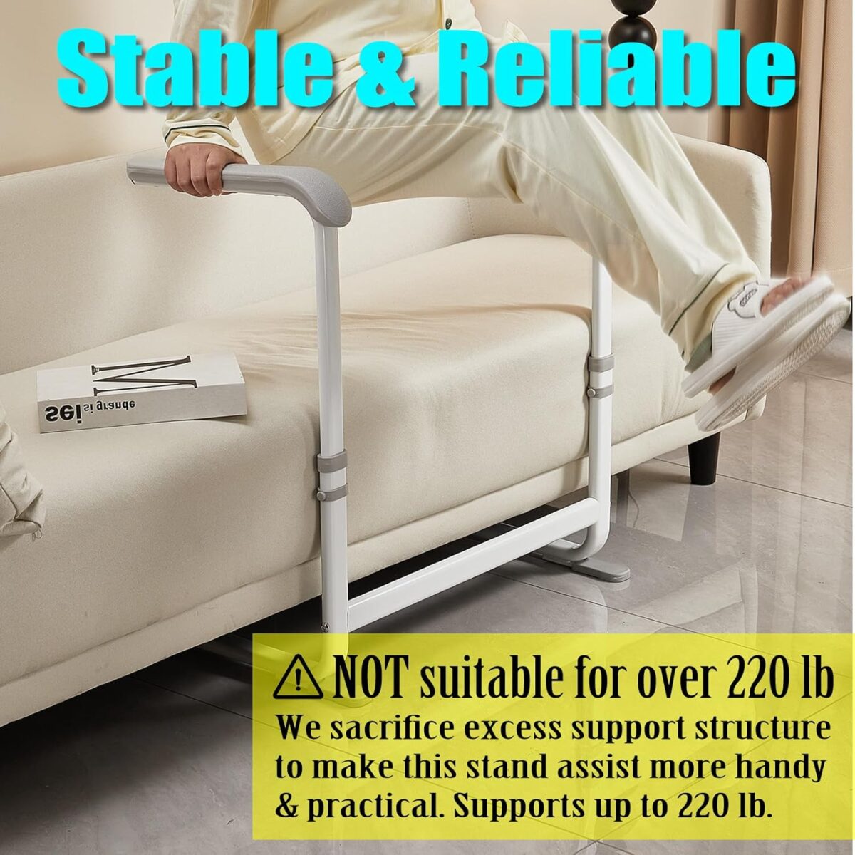 Stand Assist for Elderly, Adjustable Couch Stand, Chair Lift Assist Device, Mobile Stand and Go Chair Assist for Seniors, Patients and Disabilities - Image 3