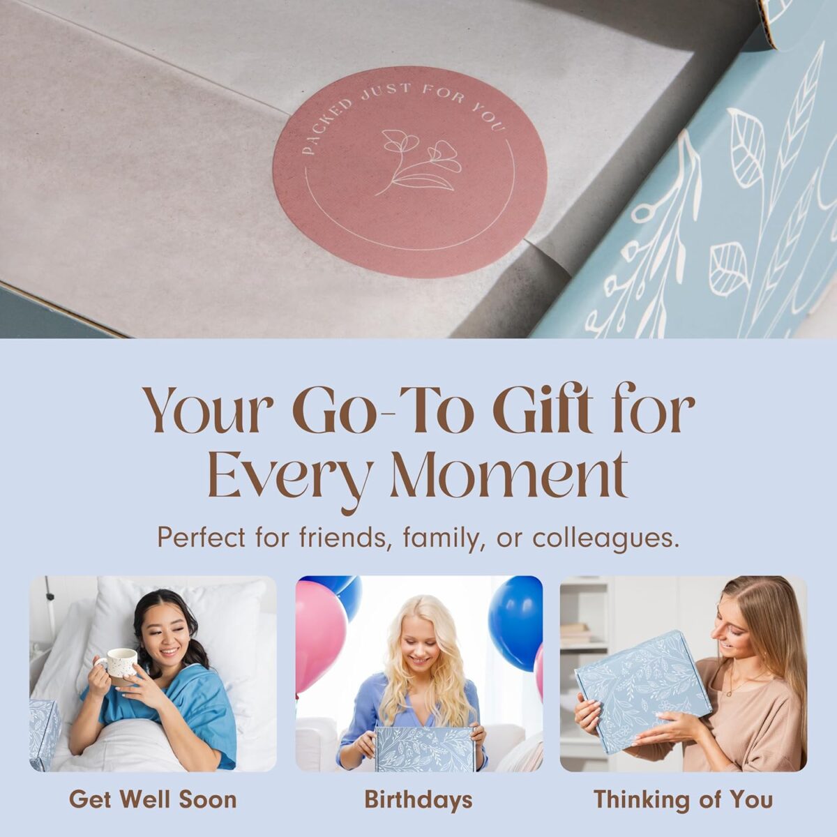 Unboxme Get Well Gift Box - USDA Organic Get Well Soon Self Care Package for Women | Fluffy Socks, Mug, Lemon & Ginger Tea Set, Sea Salt, Sage Scented Candle, Sending Hugs Card | Feel Better Basket - Image 6