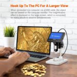 Elikliv Microscope, LCD Digital Coin Microscope 1000x, Coin Magnifier with 8 Adjustable LED Lights, PC View Compatible with Windows/MacBook, EDM4, 4.3 Inch - Image 4