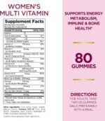 Nature's Bounty Optimal Solutions Women's Multivitamin, Immune and Cellular Energy Support, Bone Health, Raspberry Flavor, 80 Gummies, 40 Total Servings - Image 3