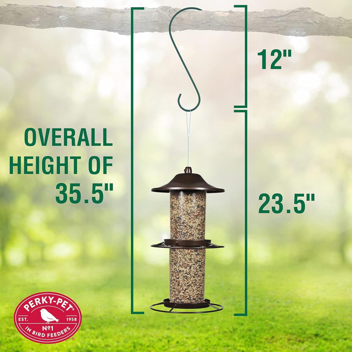 Perky-Pet 325SCOMBO-1SR Large 2-Tier Outdoor Panorama Wild Bird Feeder with Hanging Hook - 4.5 lb Seed Capacity - Image 11