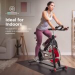 Sunny Health & Fitness Indoor Stationary Exercise Bike, 4-Way Adjustable Seat for Cycling Cardio workout at Home, Optional 49 LB Flywheel, Heavy-Duty & Free SunnyFit App Bluetooth Connect - Image 6