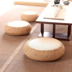 Seat Cushion, Tatami Floor Pillow Sitting Cushion, Round Sitting Padded Hand Woven Padded Knitted Straw Mat, Ottoman Footstool for Meditation, Zen, Yoga (19.69" Dia. x 6.70" H) - Image 6