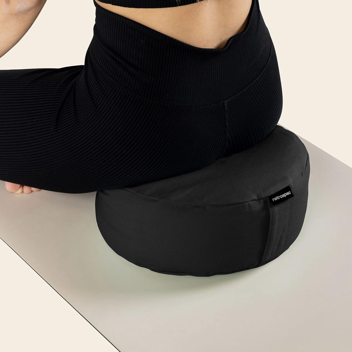 Retrospec Sedona Zafu Meditation Cushion Filled w/Buckwheat Hulls - Yoga Pillow for Meditation Practices - Machine Washable 100% Cotton Cover & Durable Carry Handle, Round - Image 8