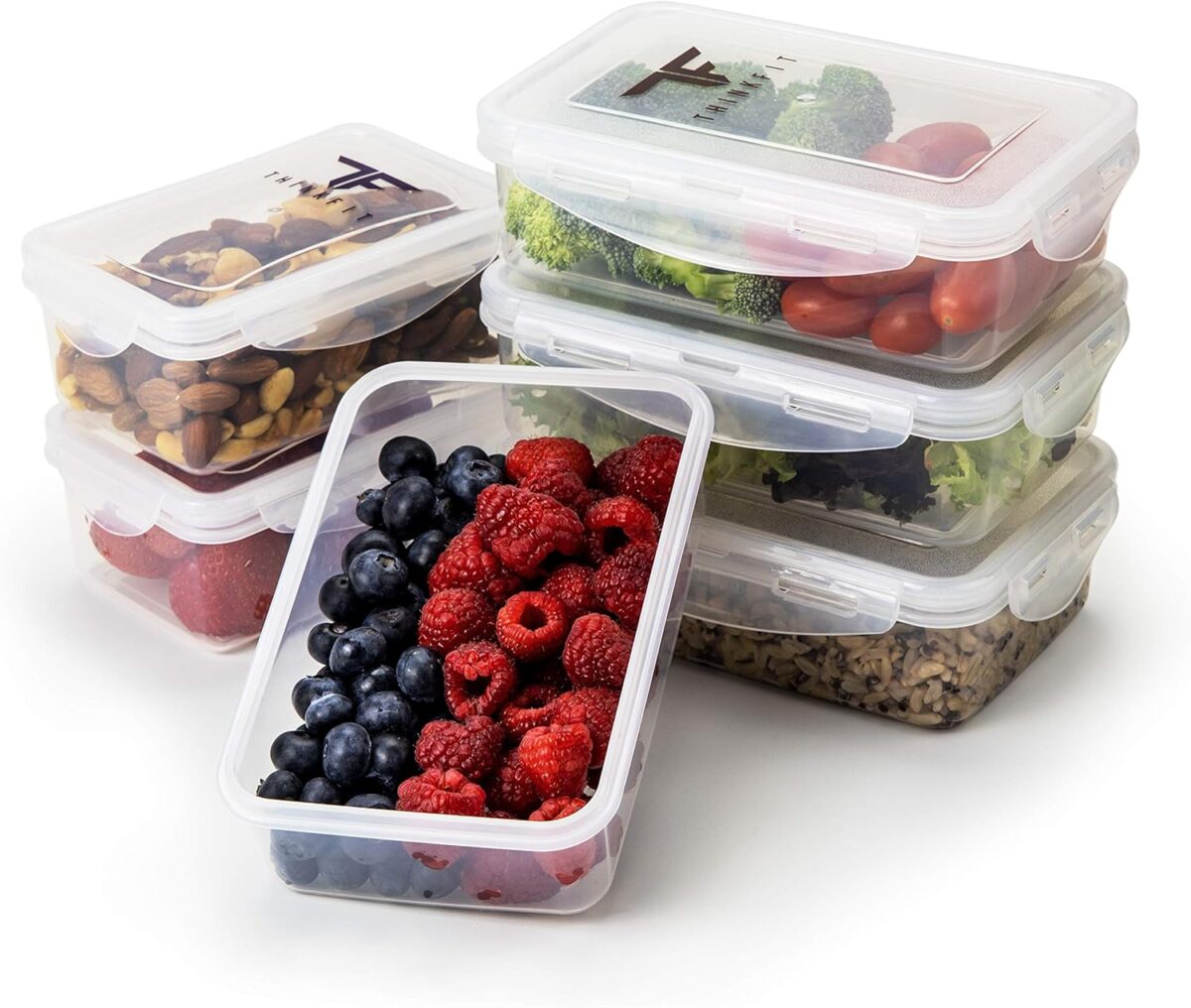 ThinkFit Meal Prep Containers, BPA Free - Airtight Food Storage Containers Best for Meal Prepping & Portion Control - Reusable, Stackable, Microwavable, Dishwasher & Freezer Safe (6 Piece Set) - Image 1