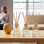 binca vidou Reed Diffuser Set, Lavender Vanilla Orange & Lemon Natural Scent Oil Diffusers with Sticks for Home Office Bathroom Aromatherapy Decor 2.7oz x 3 - Image 4