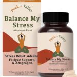 Peak + Valley Stress Relief Supplement for Mood Support Balance My Stress Capsules - Contains Adaptogens, Ashwagandha, Eleuthero Root, Reishi Mushroom Supplement - Natural Mood Stabilizer - 90 Ct