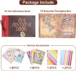 Our Adventure Book Scrapbook Album 11.9 X 7.6 Inch 80pages,3d Retro Embossed Letter Hard Cover Movie Up,Memory Book For Couples,DIY Album for Anniversary,Wedding,Travelling,Friends,Family,Couple Gifts - Image 6