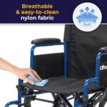 Drive Medical Blue Streak Wheelchair with Flip Back Desk Arms, Swing Away Footrests, 16 Inch Seat - Image 9