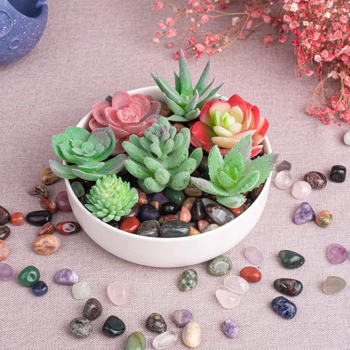 Polished Multicolor Healing Crystal Stone Set, 72 Pcs, 0.5" Handpicked Tumbled Stones for Healing, Reiki, Meditation, Crafting, Home Decor, Ethically Sourced, Multicolor - Image 7