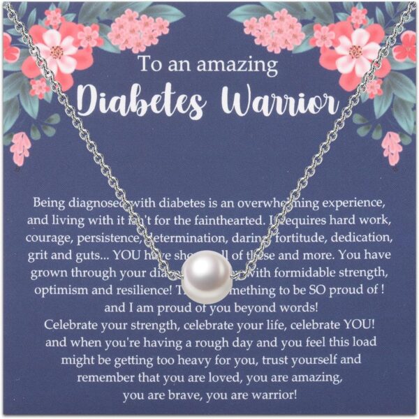BLEOUK Diabetic Gift Diabetic Necklace Type 2 Type 1 Jewelry Awareness Chronic Illness Diabetic Awareness Warrior Support Gift