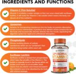 Wholesome Wellness Liposomal Vitamin C Capsules (200 Pills 1500mg Buffered) High Absorption, Immune System & Collagen Booster, High Dose Fat Soluble Immunity Support Ascorbic Acid, Natural Vegan - Image 4