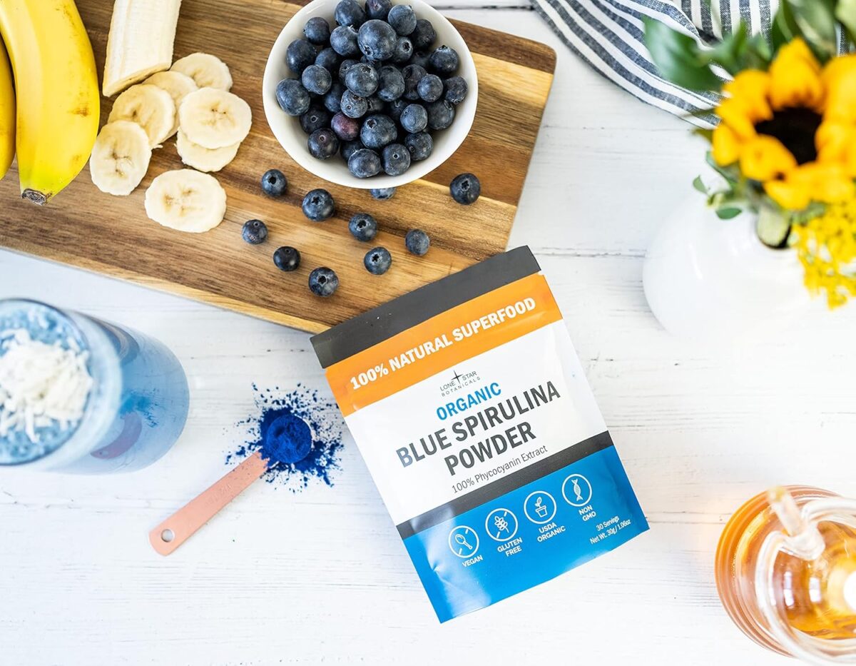Organic Blue Spirulina Powder - 100% Pure Blue-Green Algae, No Fishy Smell, Vegan Superfood for Smoothies & Drinks, Non GMO, Gluten-Free, Vegan - Image 3