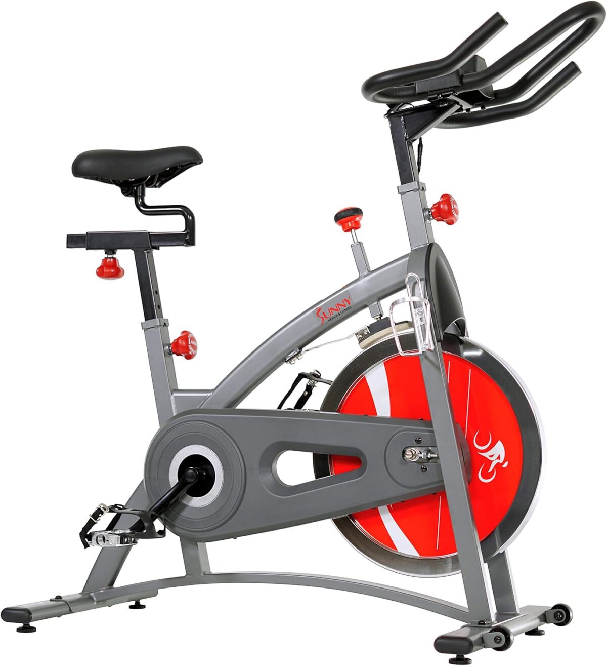 Sunny Health & Fitness Stationary Exercise Bike Machine w/4-Way Adjustable Cushion Seat & Multi-Grip Handlebar, Indoor Cycling Equipment for Home Cardio Training, Optional Heavy-Duty & 40LB Flywheel - Image 2