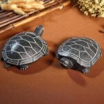 Handcrafted Natural Stone Turtle Statue, 3.5“ Mini Stone Turtle Ornament, Chinese Feng Shui Stone Sculpture for Home Office Decor, Cute Garden Stone Carving Turtle Meaningful Good Lucky Gift - Image 5