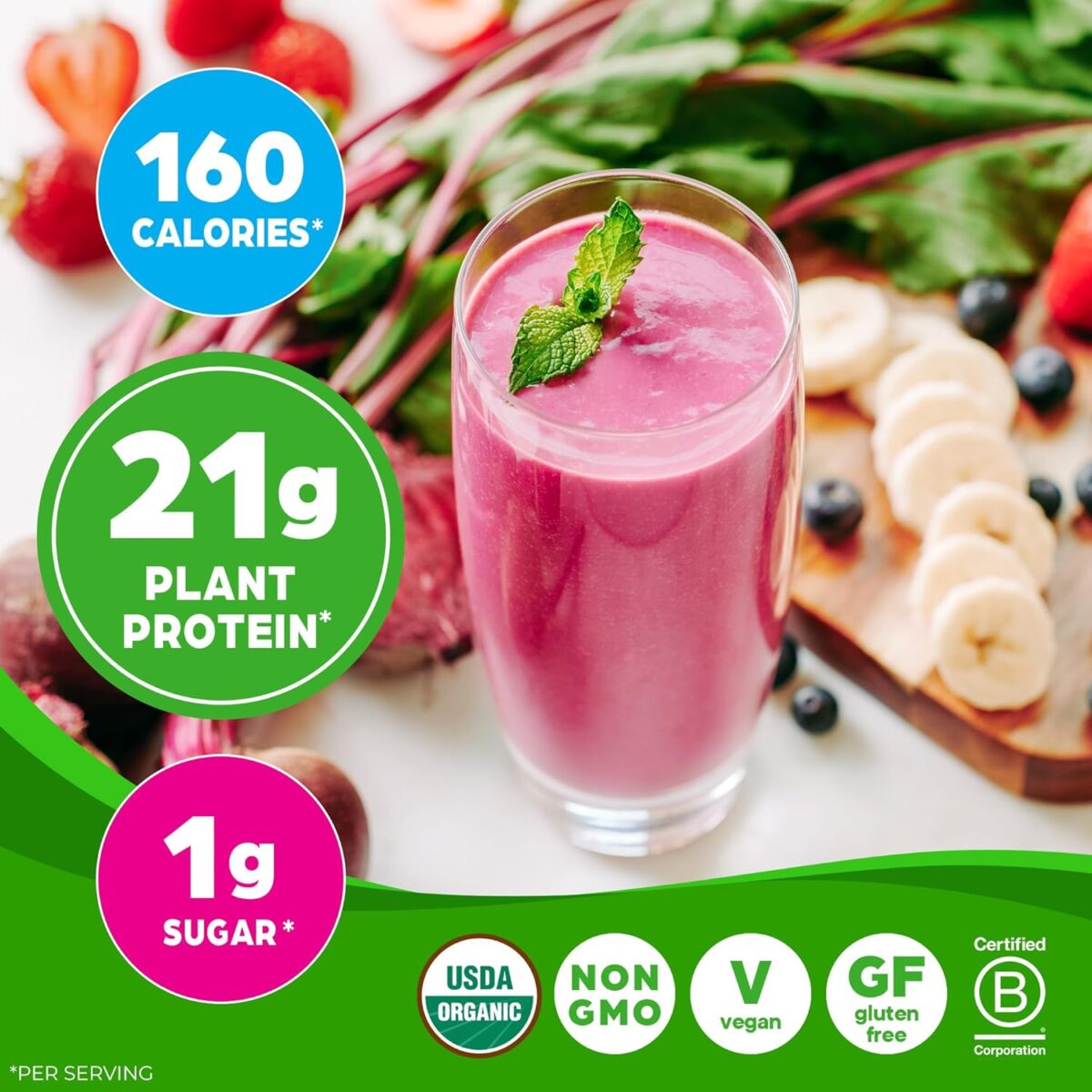 Orgain Organic Vegan Protein + 50 Superfoods Powder, Vanilla Bean - 21g Plant Based Protein, 8g Prebiotic Fiber, No Lactose Ingredients, Gluten Free, No Added Sugar, Non-GMO, 2.02 lb - Image 4