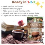 Pure Natural Miracles Cacao Powder Organic - Raw, Unsweetened, Non-Alkalized Cocoa - Ceremonial Grade, Single-Origin from Ecuador - Perfect for Hot Chocolate, Smoothies or Baking - 16 oz - Image 4