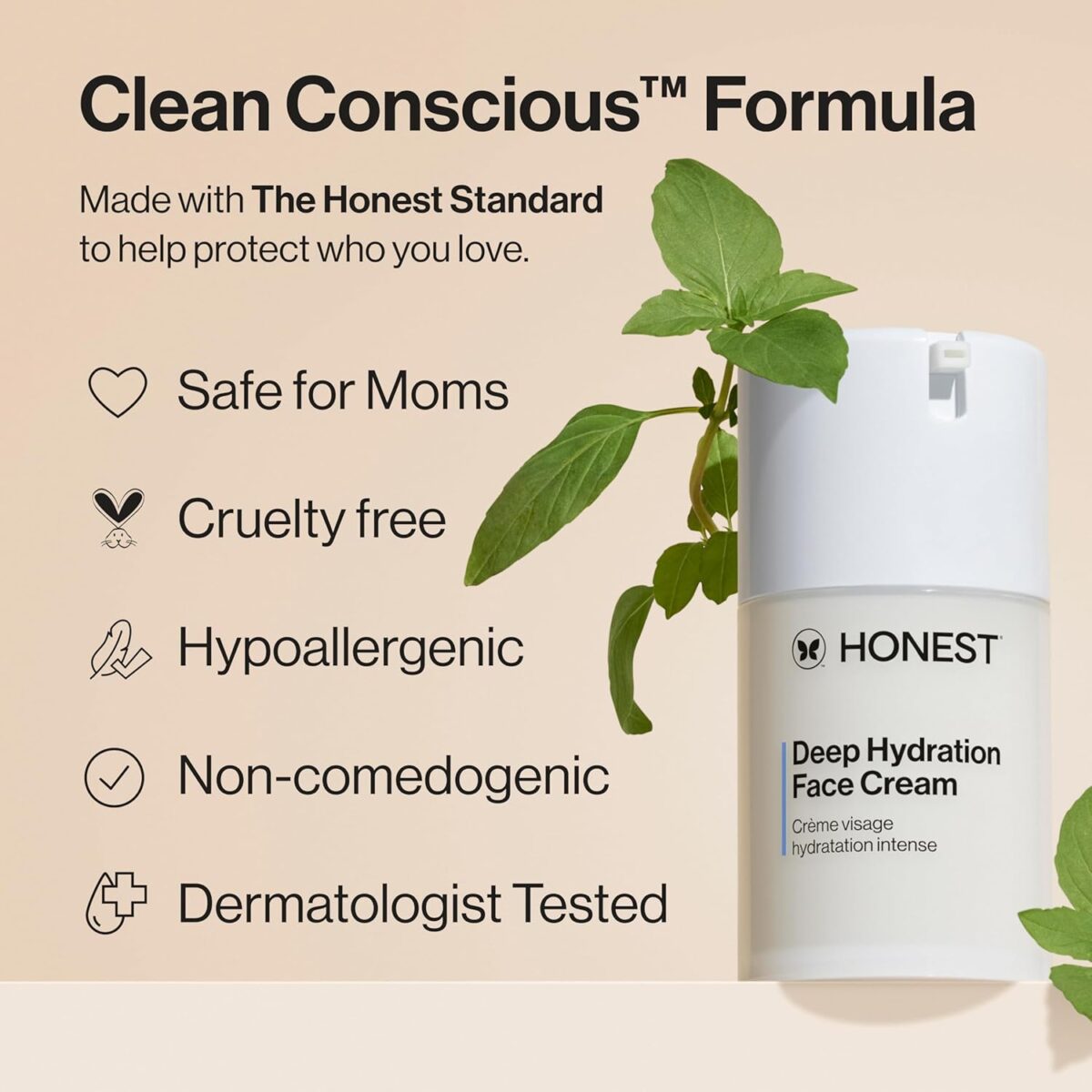 Honest Beauty Deep Hydration Face Cream for All Skin Types | Supports Natural Moisture Barrier | Shea Butter + Baobab Seed Oil | EWG Verified + Cruelty Free | 1.7 fl oz - Image 5