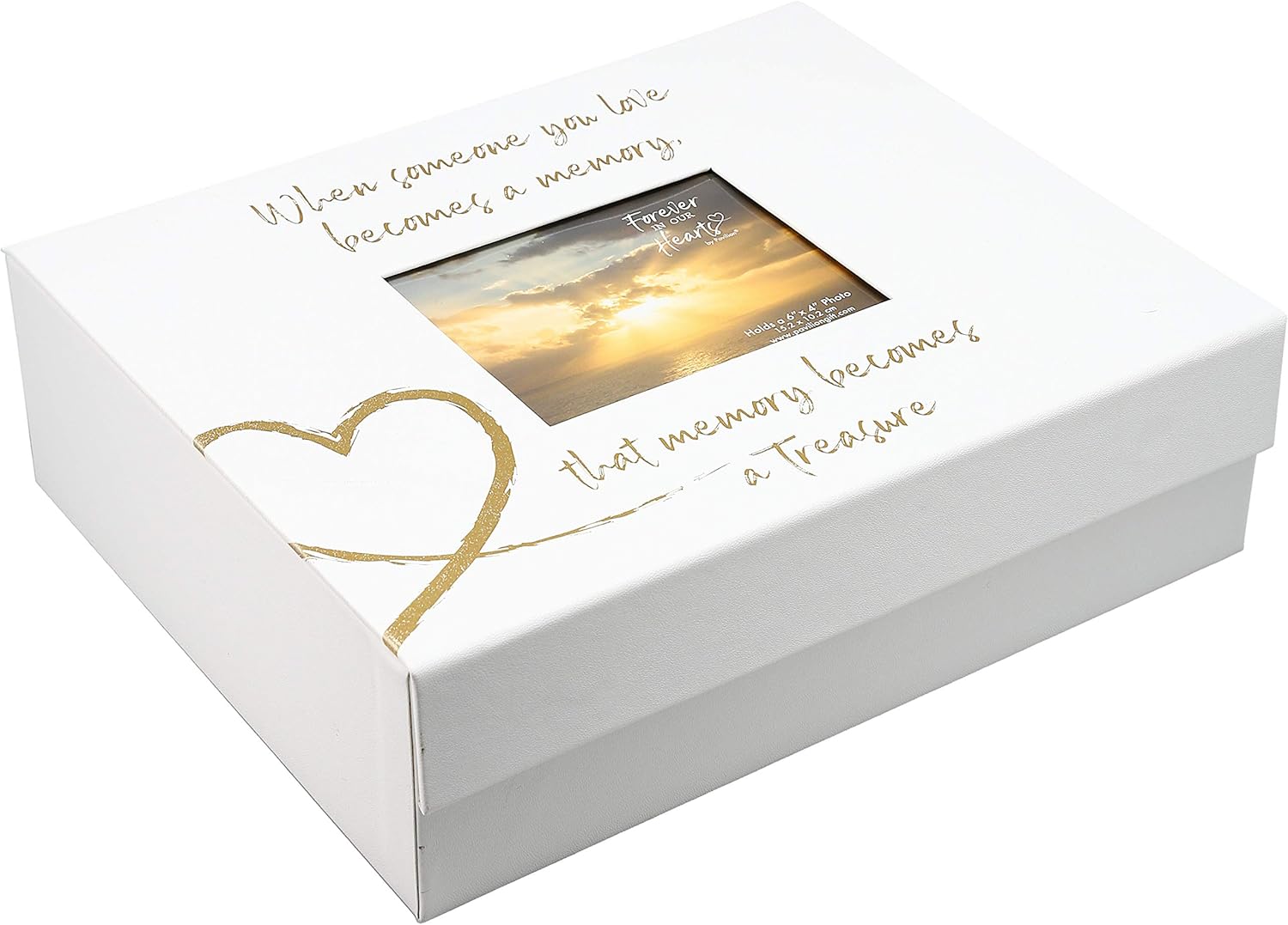 81zMdJHg6L._AC_SL1500_.jpg Pavilion- When Someone You Love Becomes a Memory-White & Gold Memory Box - Image 1