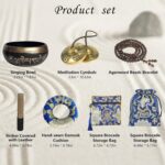 Artcome 7PCS Tibetan Meditation Set - Tibetan Singing Bowl & Tibetan Tingsha Cymbals Bells Handmade in Nepal for Meditation, Yoga, Tranquility, Relaxation, Chakra Healing, Stress Relief & Mindfulness - Image 2