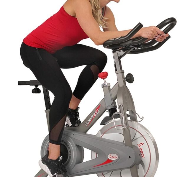 Sunny Health & Fitness Indoor Cycling Exercise Bike w/4-Way Adjustable Seat & Pulse Sensors, Home Cardio Training Equipment w/Micro-Adjustable Magnetic Resistance, Optional 29, 30, 40 Pound Flywheel