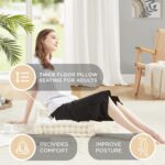INNA Meditation Floor Pillow, Large Pillows Seating for Adults, Tufted Thick Chenille Cushion for Yoga Living Room Sitting (Inna White) 2 Pack - Image 5