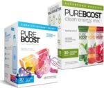 Pureboost Clean Energy and Superfoods Bundle. 60 Stick Packs Boosted with B12, Vitamin C and More. Fruity Combo Pack + Superfoods Combo Pack which Includes 7 Organic Superfoods + Apple Cider Vinegar