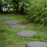 Ei Circular 15.5” Stepping Stones with Ground Stakes - Home or Garden Step Stones for Outdoor Walkway or Pathway Pavers - Resin Material (4, Beige Limestone) - Image 6